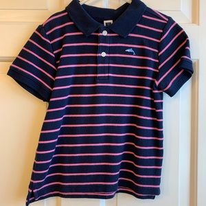 JANIE AND JACK Navy/Pink Nautical Polo, Size 5